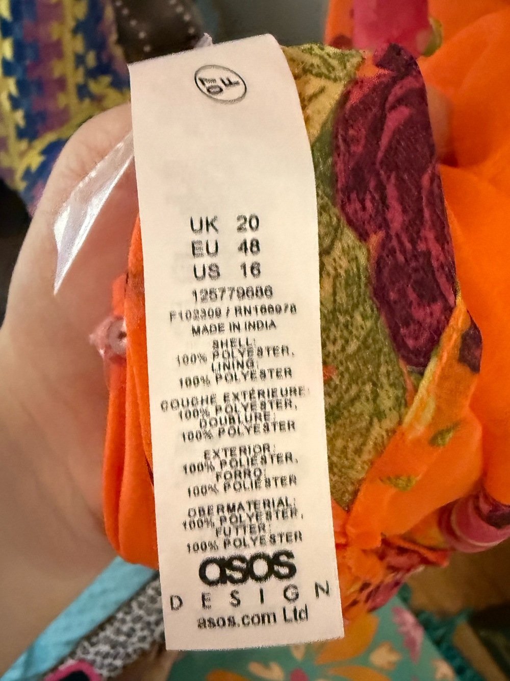ASOS Orange Floral Print Occasion Maxi Dress - Picture 11 of 12